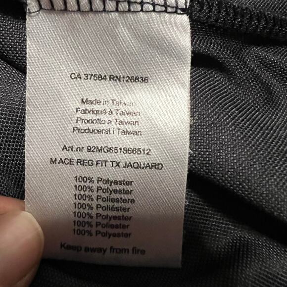 J.Lindeberg Polo Shirt Mens Medium Ace Regular Fit TX Jacquard Black Gray Golf - Picture 8 of 8